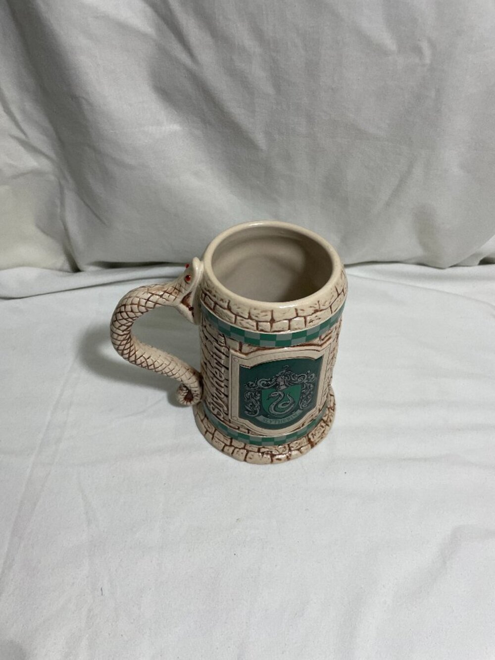 Harry Potter Universal Orlando Slytherin Snake Handle Ceramic Mug 6”